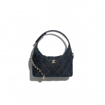 CHANEL CLASSIC CLUTCH WITH CHAIN DENIM AP4386 (21.5*19*7.5cm)